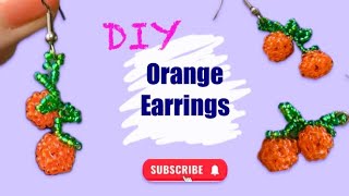 3D beaded oranges earrings tutorial