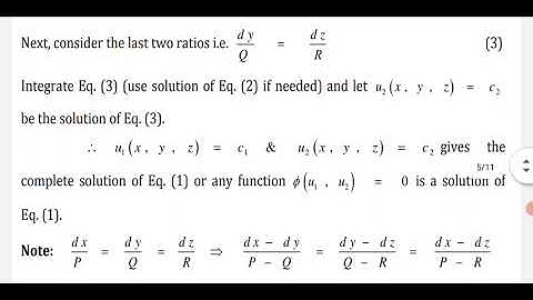 Introduction to simultaneous differential equations of first order with three variables & solution