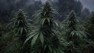 4K 10-Hour Gentle Rain on a Cannabis Garden 🌧️ Deep Sleep & Relaxation screenshot 2
