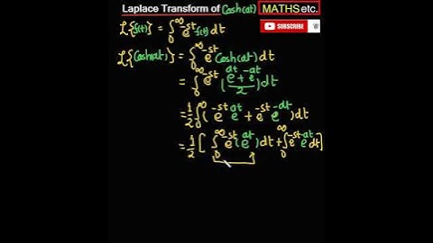 #shorts | Laplace Transform of f(t)=cosh (at)  |