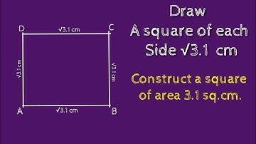 How to construct a square of each side √3.1 cm. construct a square of area 3.1sq.cm.shsirclasses.