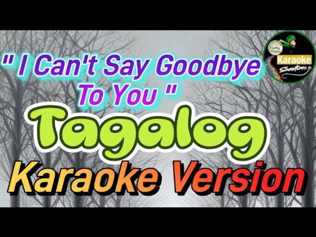 I Can’t Say Goodbye To You -Karaoke Tagalog Version||Bro Tj