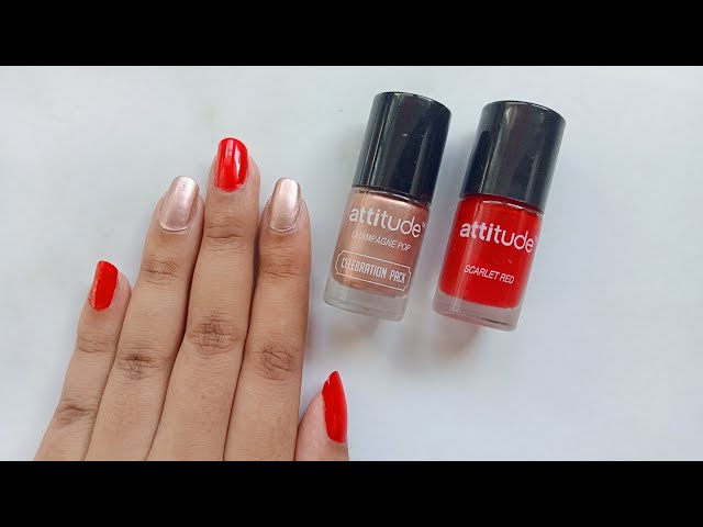 Amway Attitude Wine Berry Nail Enamel Review and NOTD - Indian Makeup