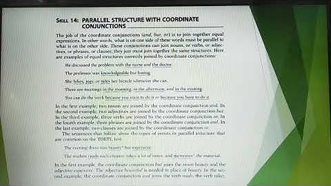 Skill 14 Parallel Structure with Coordinate Conjunction