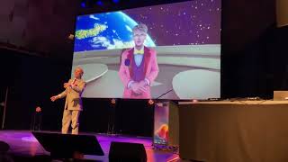 A virtual being as a host of a live event. Immersive Tech Week in Rotterdam.