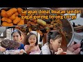 sarapan donat buatan sendiri, gagal goreng terong, ending nya goreng nugget untuk anak2