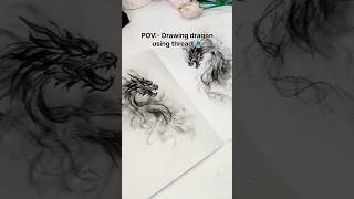 Information Drawing dragon using thread 🧵#shorts  #art News