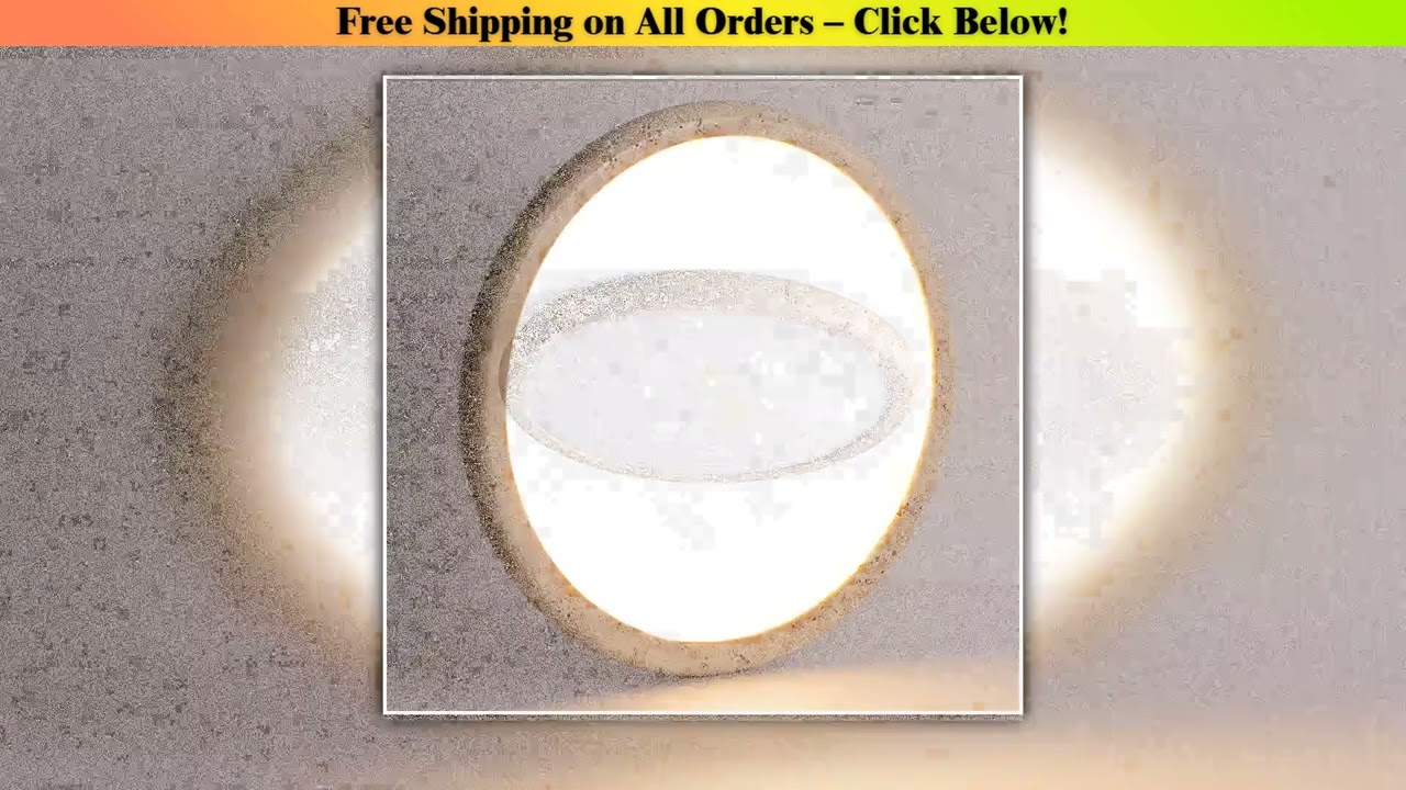 Retro Wabi Sabi Celling Light Round Shape Natural Yellow Cave Stone Light Art Decoration Bedroom