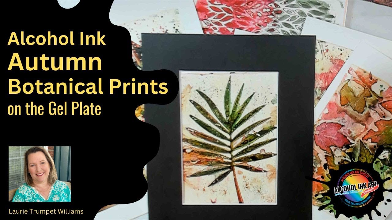 Осенние растения — спиртовые чернила на гелевой пластине