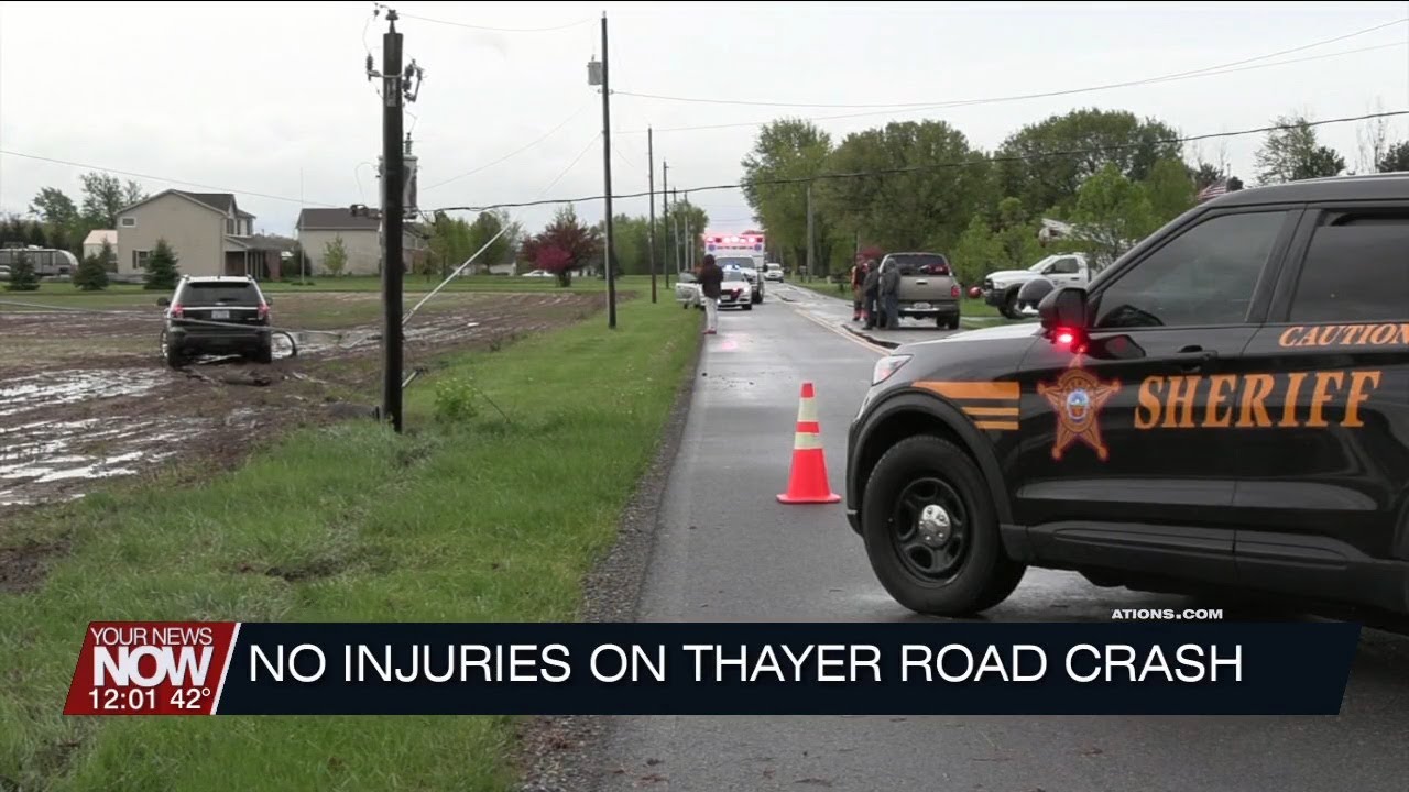 No injuries reported in singlevehicle crash on Thayer Road YouTube