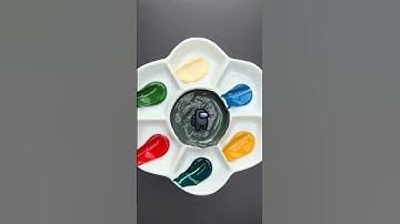 Guess the mixed color of Among Us & Squid Game #satisfying #colormixing