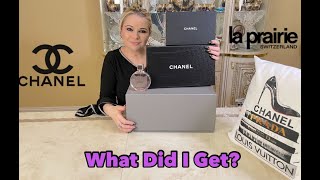 Unboxing my GIFTS What did I get Chanel  La Prairie Luxury Skincare Beauty Fragrance Shoes 2022