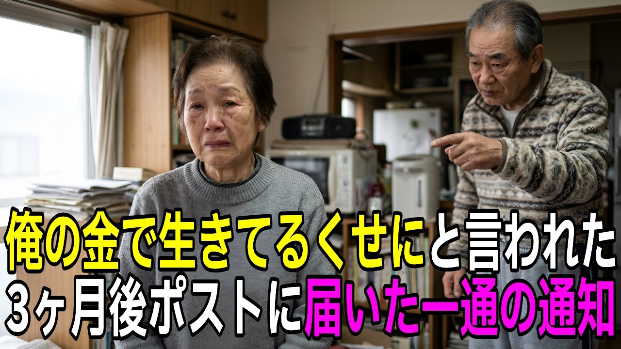 節約を強要した夫を捨てた70代妻、3ヶ月後に届いた一通の通知