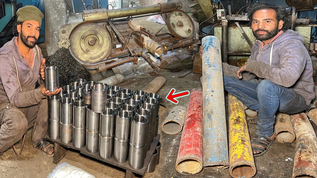 Incredible Manufacturing Process of Engine Cylinder Liner & Sleeves From Drilling Pipes