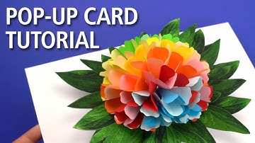 Rainbow Colored Flower Pop Up Card Tutorial