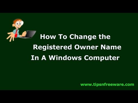 How to change the registered owner name in a windows computer