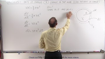 Calculus 1: Rate of Change (7 of 10) Change in Volume (using Rate of Change)
