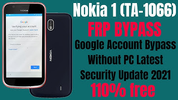 Nokia 1 (TA-1066) Frp Bypass ll Google Account Bypass Without PC Latest Trick 2021