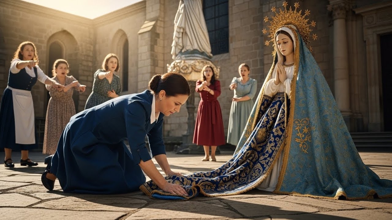 La esposa del pastor usó el manto de la Virgen como trapo de piso… y sus manos se pudrieron