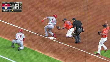 CIN@HOU: Gonzalez makes strong throw across diamond