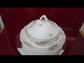Vintage CT Carl Tielsch Germany Covered Butter Cheese Dish Pink Rose China EUC