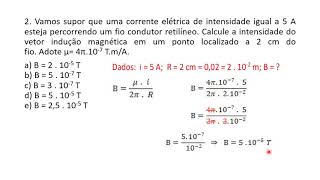 CAMPO MAGNÉTICO NO CONDUTOR RETILÍNEO E NA ESPIRA CIRCULAR - EXERCÍCIOS - PROF. RIBEIRO