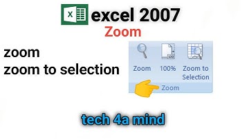 how to use zoom option in  view tab in excel 2007