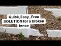 Pvc fencing  easy quick free solution to a broken section  wooden vs plastic fence