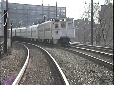From the archives. A bitterly cold winter's day in 1989. An U34CH locomotive at Newark Broad St. pushing a set of Comet cars towards Hoboken and a couple of ...