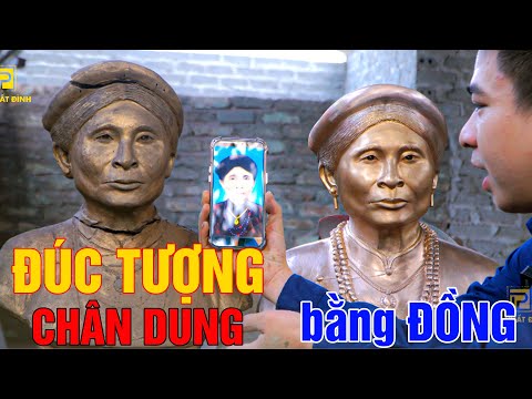 Trước và sau bức tượng đồng chân dung - Đúc tượng đồng truyền thần thờ theo yêu cầu - Đệ Nhất Đỉnh