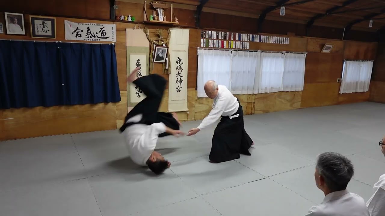熟練の武道　山本一彦の合気道　後両手取り呼吸投げ５種　【演武　合気道共生塾　山本一彦先生】