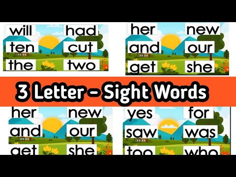 3 Letter Basic Sight Words | Basic English Reading | Kindergarten - YouTube