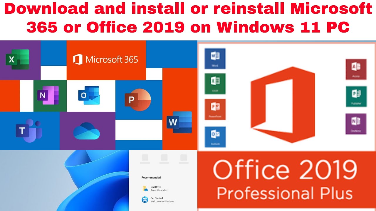 Windows 11 - Download and install or reinstall Microsoft 365 or Office 2019  on Windows 11 PC - YouTube