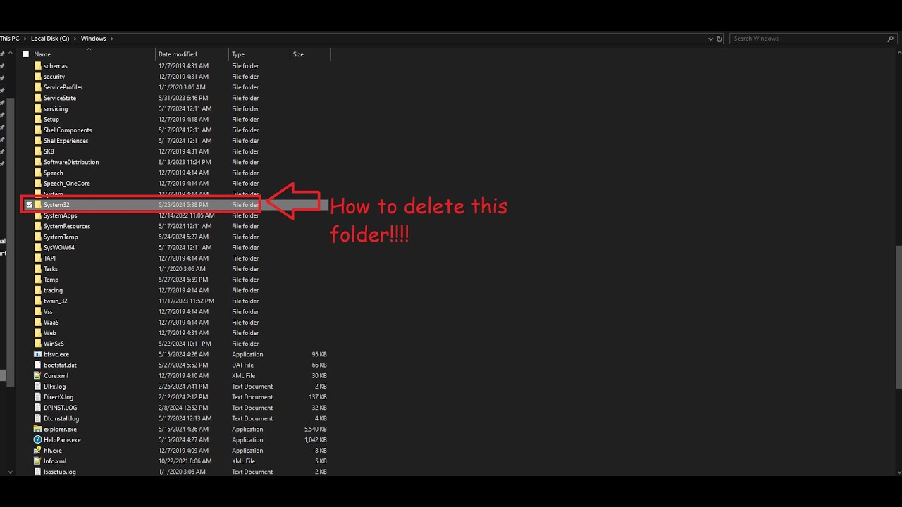 How to delete your system32 folder - YouTube