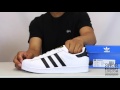 Adidas Superstar 80s White - Black Unboxing Video at Exclucity