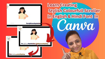 Stylish Colorful Text Scroller Using  English & Hindi Font In Canva | Colorful Hindi Font Scroller