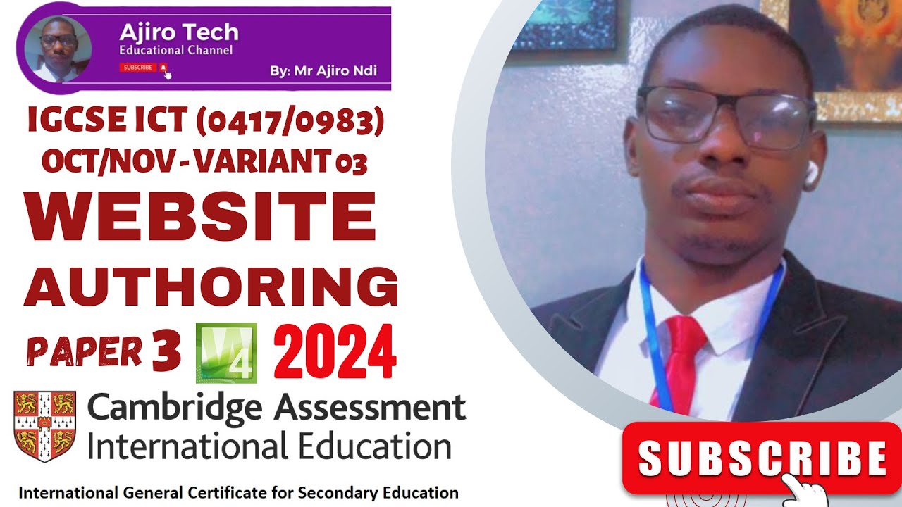 IGCSE ICT (0417/0983) Paper 3 Website Authoring October November 2024 Variant 03