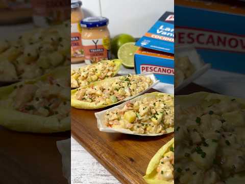 Endivias rellenas de cocktail de langostinos #recetas #publi