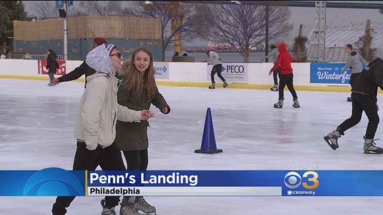 Warm Weather Ice Skating At Penn's Landing