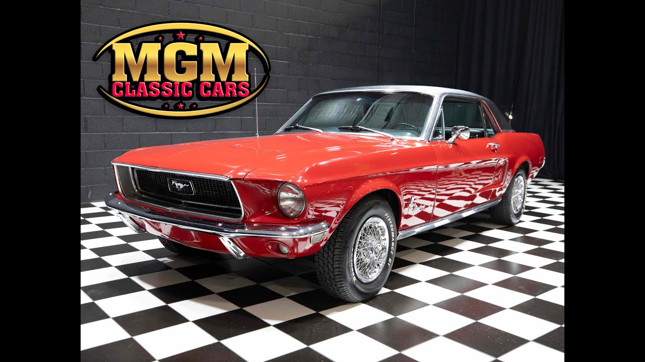 1968 Ford Mustang 302CID Red Exterior Black Interior For Sale