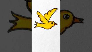 Flying bird easy drawing trick for kids #howtodraw #artforkids #stepbystep #kidsvideo #creative fun