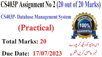 CS403P Assignment No 2 | CS403P Assignment No 2 Solution Spring 2023
