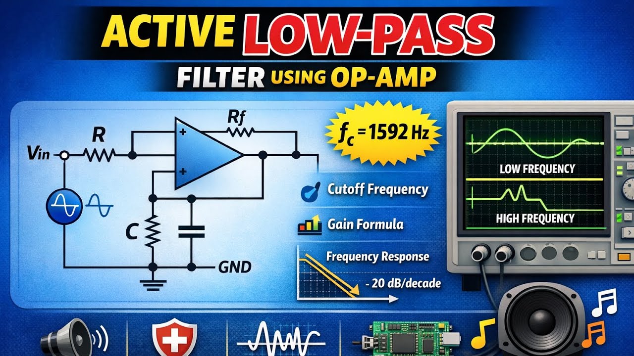 Active Low pass filter using op-amp - YouTube