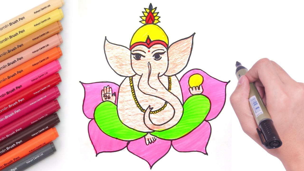 Ganesh Chaturthi Special Drawing / God Ganesha Drawing for ...