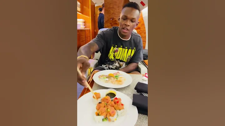 Israel Adesanya enjoying life on a private jet 🍣 ✈️ | #Shorts(via @stylebender/Instagram)