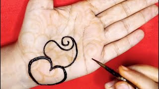 Very Easy Heart Shape Mehndi Design | Latest Simple Arabic Mehndi Design For Front Hand | mehndi