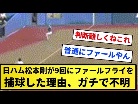 【謎】日ハム松本剛が9回にファールフライを捕球した理由、ガチで不明【反応集】【プロ野球反応集】【2chスレ】【5chスレ】