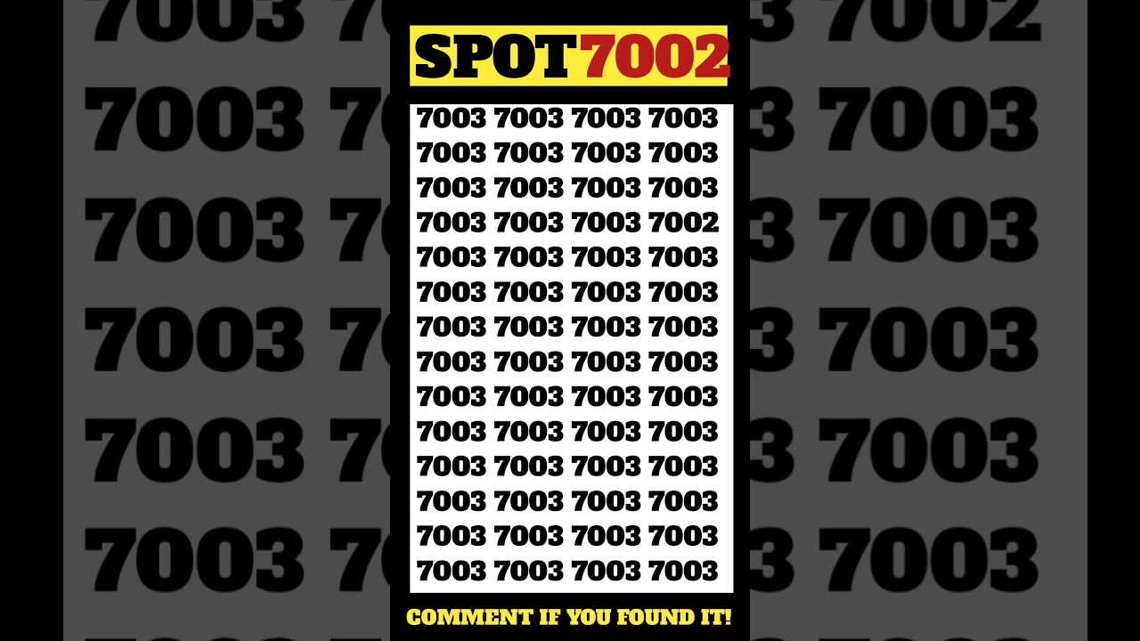 🧐 7002 is the Odd One Out — Can You See It?