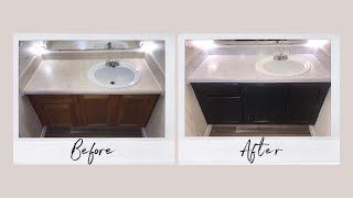 DIY Bathroom Vanity Renovation  Contact Paper