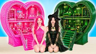 We Build A Secret Room Pink Heart House Vs Witch Blue House A Royal Showdown By Bobapic